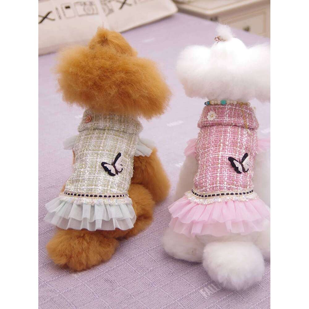 Pet Clothing - Butterfly Princess Dress For Dogs, Suitable For Poodle, Maltese, And Yorkshire Terrier In Spring And Autumn