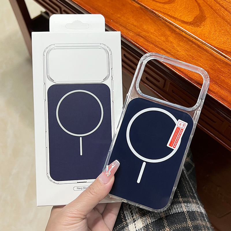 Color Backboard Magnetic For Magsafe Cases Hard Acrylic Shockproof Clear Frame Ultra Thin Cover For iPhone 17 Air 16e 16 15 14 Plus 13 12 11 Pro Max W