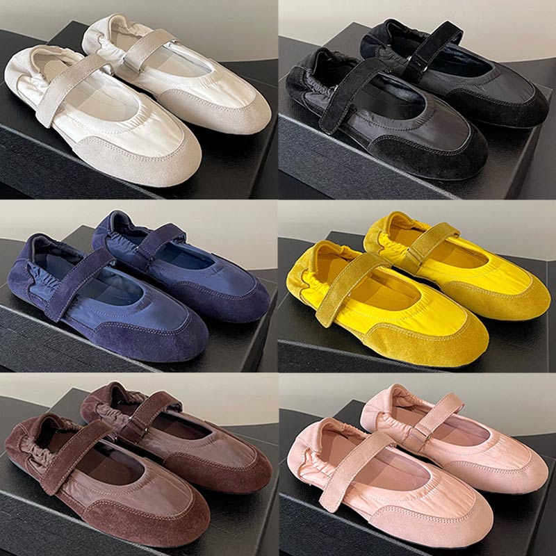 Collapse Designer Women Hook Loop Sneakers Casual Women Ballet Sports Shoes Elastic Back Rubber Sole Leather Lining Fashion Womens Shoes designer sneaker