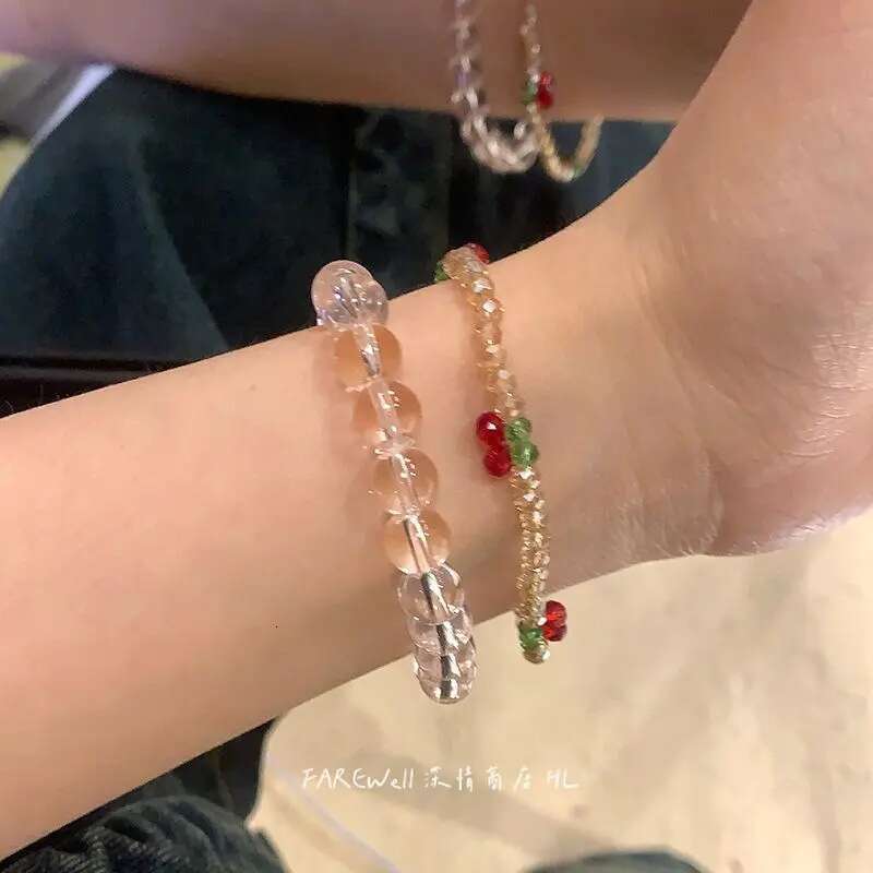 Bracelet Sterling Silver Plated Cubic Zirconia Cherry Design Adjustable Chain for Daily Wear and Special Occasion Gift High Quality Texture