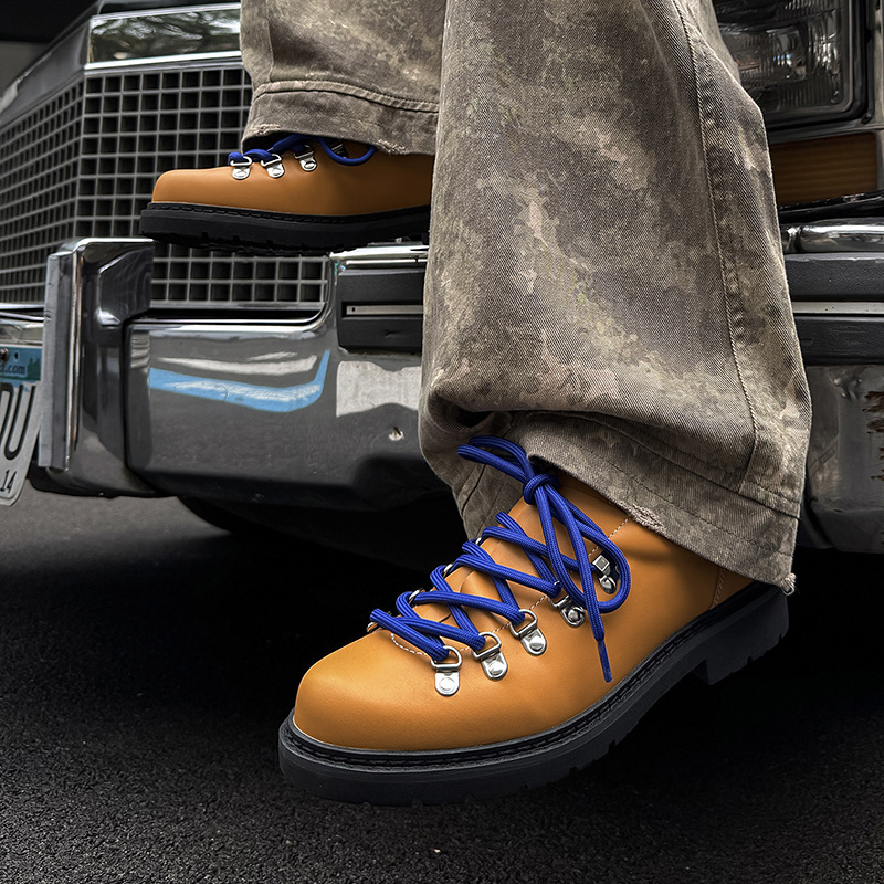 New Design Shoes Men's Derby Shoes 2026, Lace-Up Casual Leather Shoes with Hidden Height Increase Sole, Classic Platform Oxfords