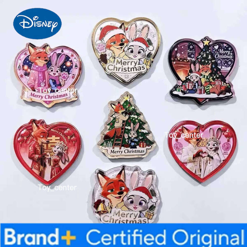 Disney Zootopia Themed Rotating Fridge Magnet 7cm Acrylic Ornament High-Quality Decorative Gift for Family Friends 2026 H260123