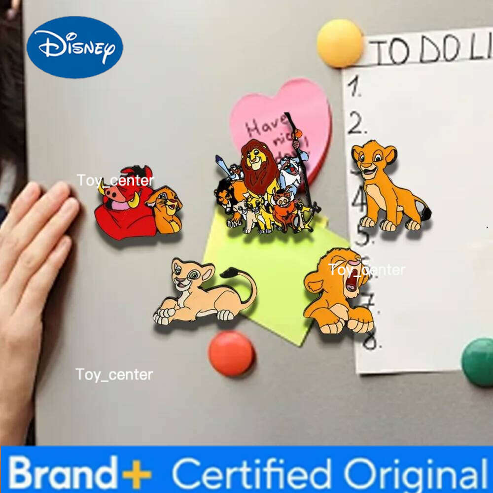 Disney 5 Pcs Creative and Lovely Cartoon Anime King of The Jungle Metal Alloy Brooch Refrigerator Magnets Decorative Gift for Friends H260123