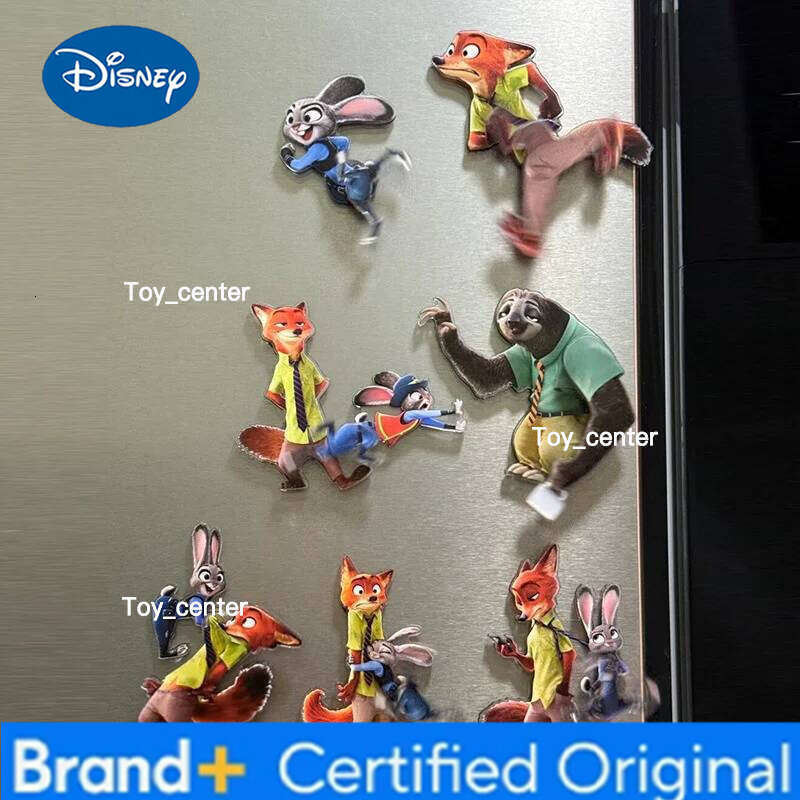 Disney Generic Zootopia Acrylic Fridge Magnet Cute Cartoon Series Judy Nick Sloth Refrigerator Decor Gifts for Animation Fans H260123