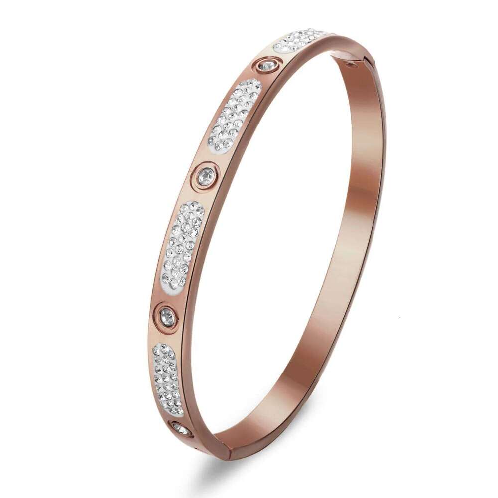 Rhinestone Stainless Steel 120 Bracelet Simple High-End Solid Color Non-Fading Cuff Bangle Minimalist Dainty Women Jewelry Gift Z260123