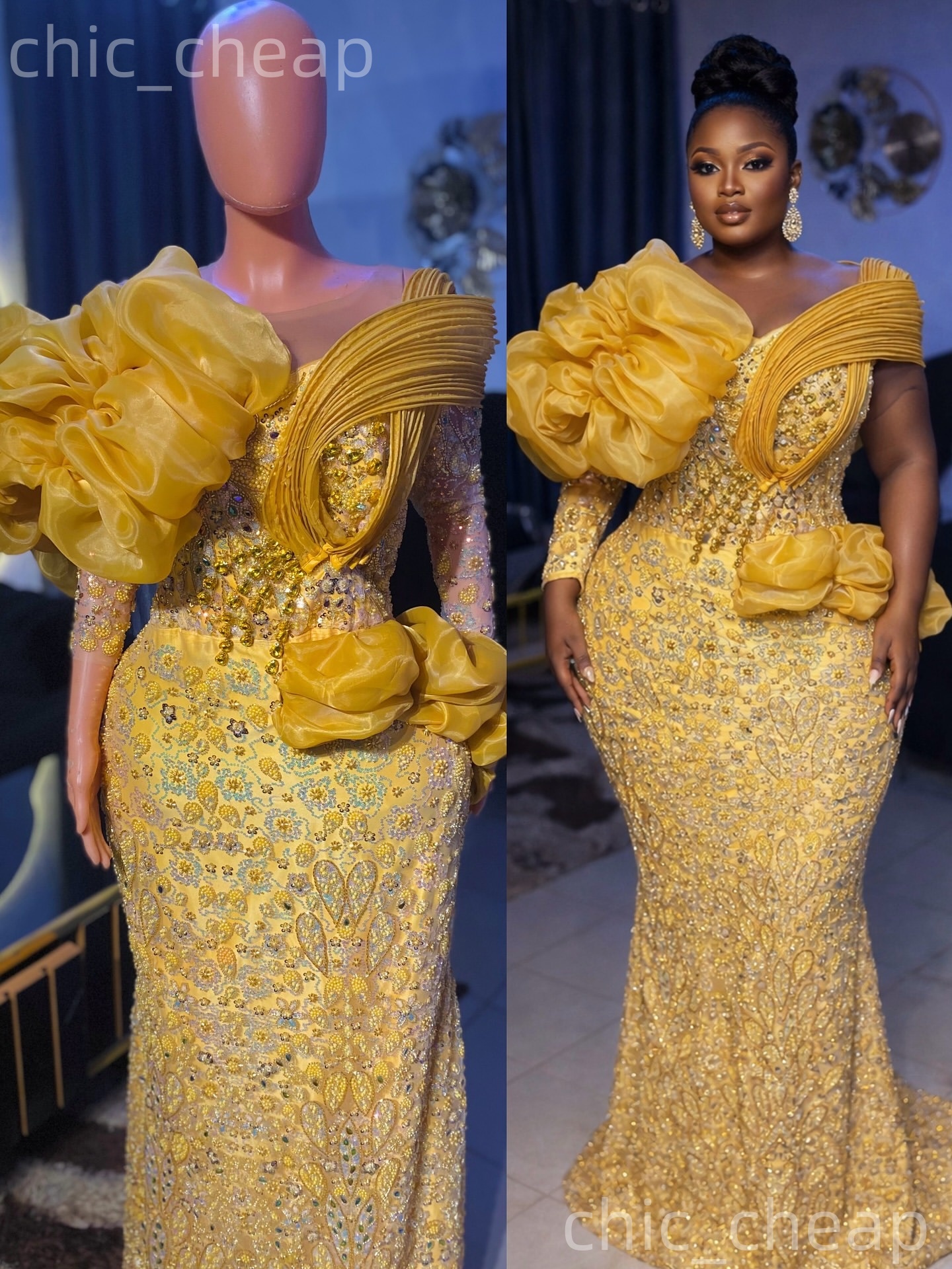 Aso Ebi Gold Sheath Prom Dresses 2026 Crystals Beaded Sequined Stylish Evening Formal Party Second Birthday Reception Gowns Dress For Special Occasion