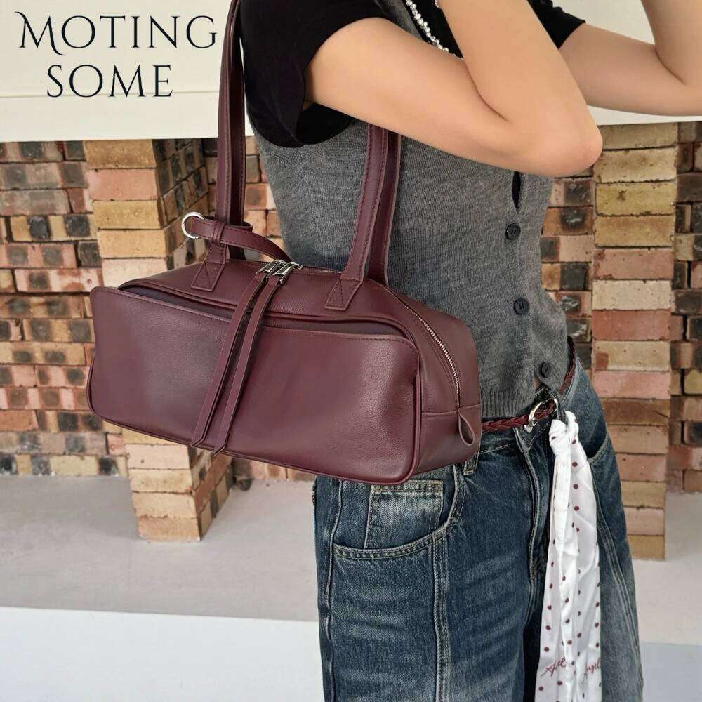 Luxury Shoulder Bags Totes Hobo Motingsome Summer First Layer Cowhide Woman Satchel Handbag Fashion Underarm Purses Large Capacity Messenger Tote SENY