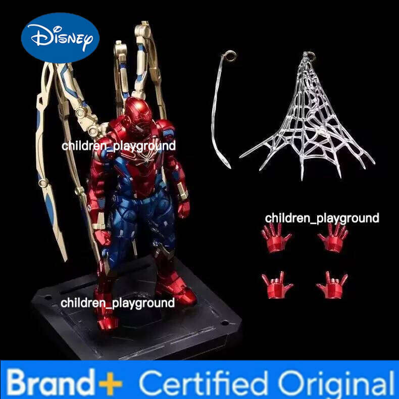 Disney Iron Spider Man 20cm Action Figure Anime Cartoon Movable Joints Model Toy Car Room Decoration Doll Collection Birthday Gift Kid H260123