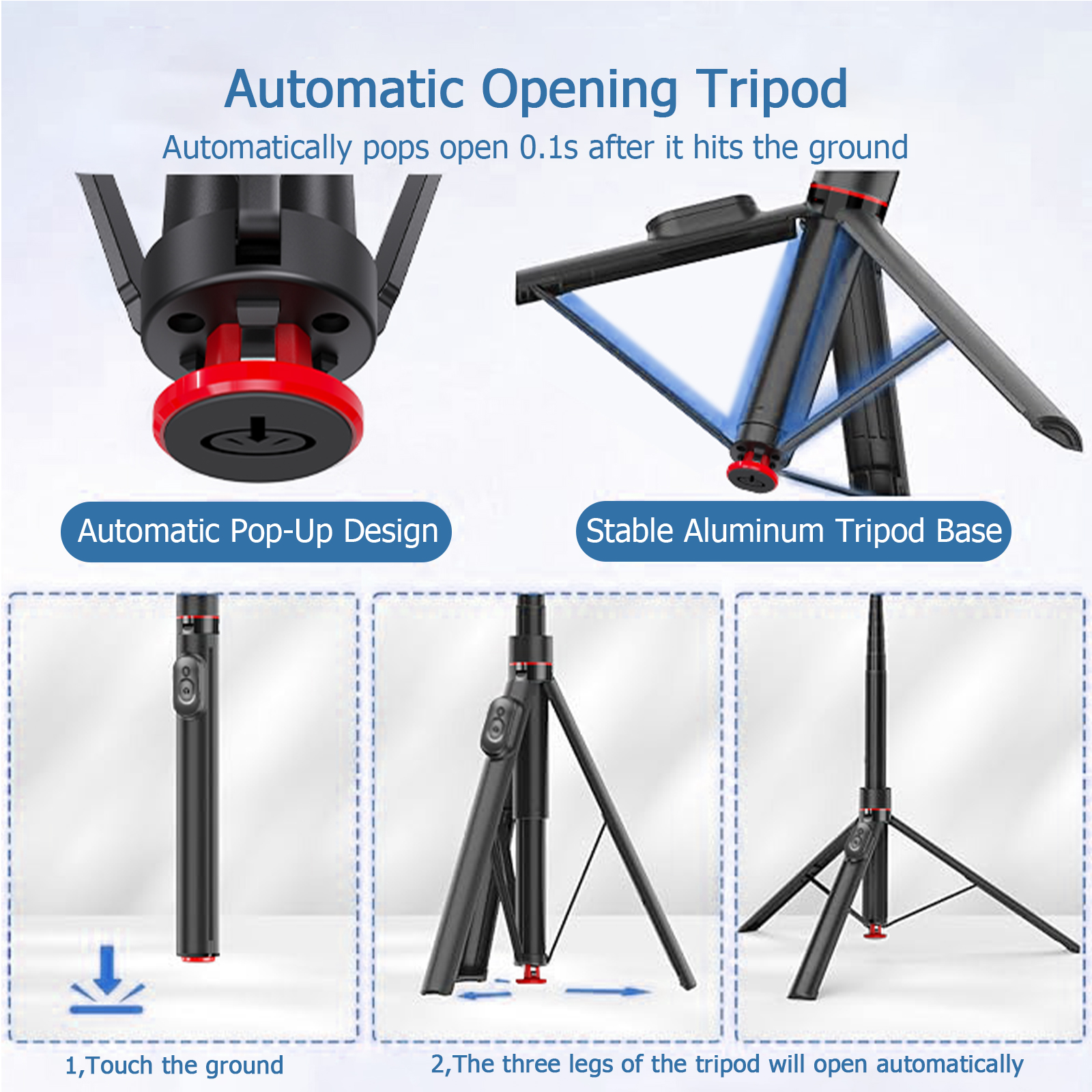 Selfie Stick Tripod With Fill Light, Extendable Phone Stand With Wireless Remote, Universal Compatible For Smartphones, Portable For Travel & Video Re