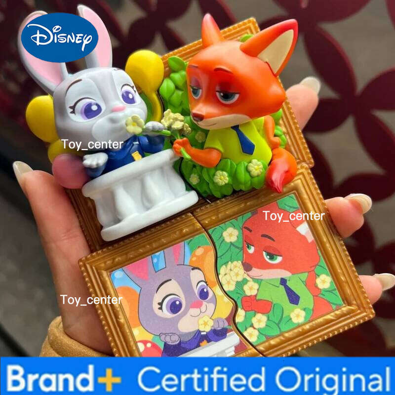 Disney Official Blind Box Magnetic Frame Toy Zootopia Nick Judy Stitch Movie Peripherals Cute Collectible Gift For Kids Adults H260123