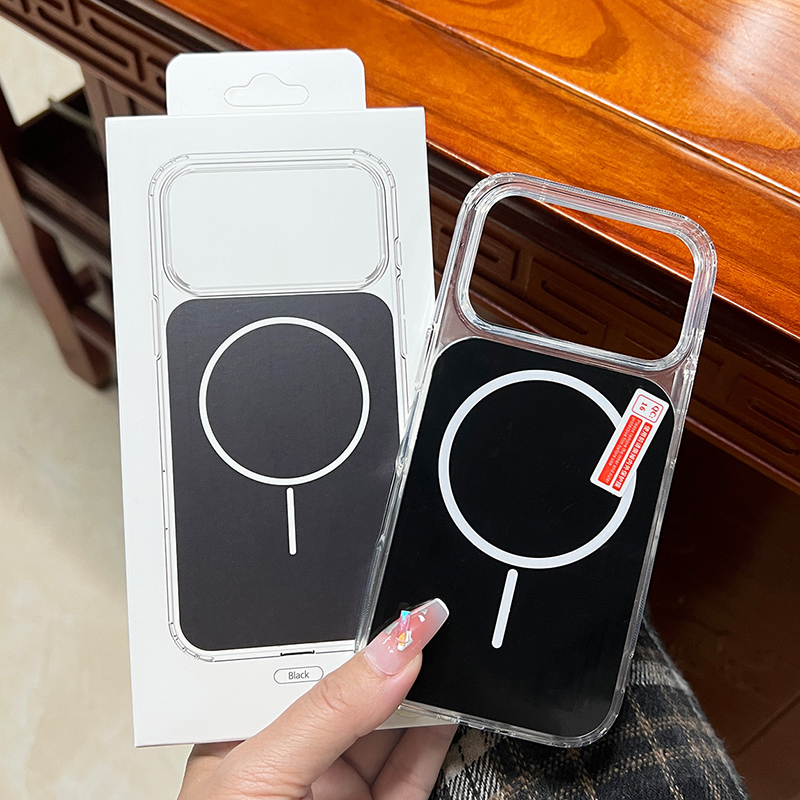 Color Backboard Magnetic For Magsafe Cases Hard Acrylic Shockproof Clear Frame Ultra Thin Cover For iPhone 17 Air 16e 16 15 14 Plus 13 12 11 Pro Max W