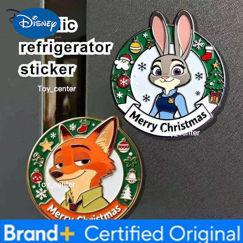 Disney Zootopia2 Nick & Judy Couple Christmas Acrylic Magnetic Fridge Magnet Set High-Quality Holiday Gift for Anime Fans Merch H260123