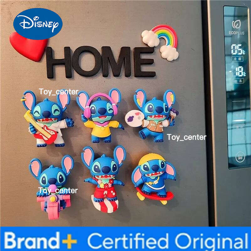 Disney New Stitch Anime Peripherals, Cute Fridge Magnets, Creative Three-dimensional Cartoon Ornaments, Wardrobe Decorations H260123