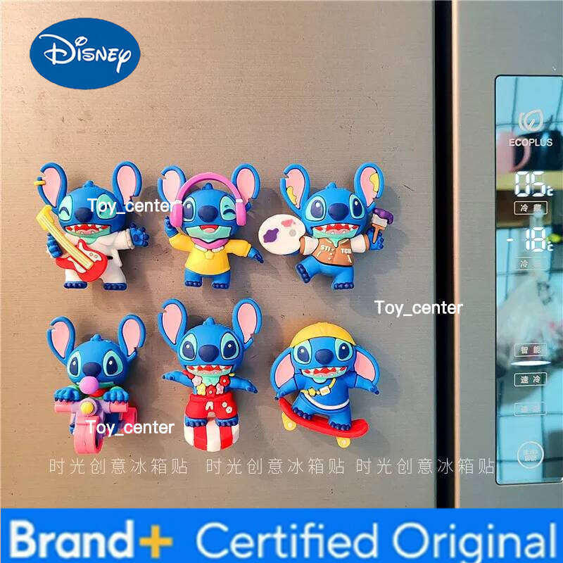 Disney New Stitch Anime Peripherals, Cute Fridge Magnets, Creative Three-dimensional Cartoon Ornaments, Wardrobe Decorations H260123