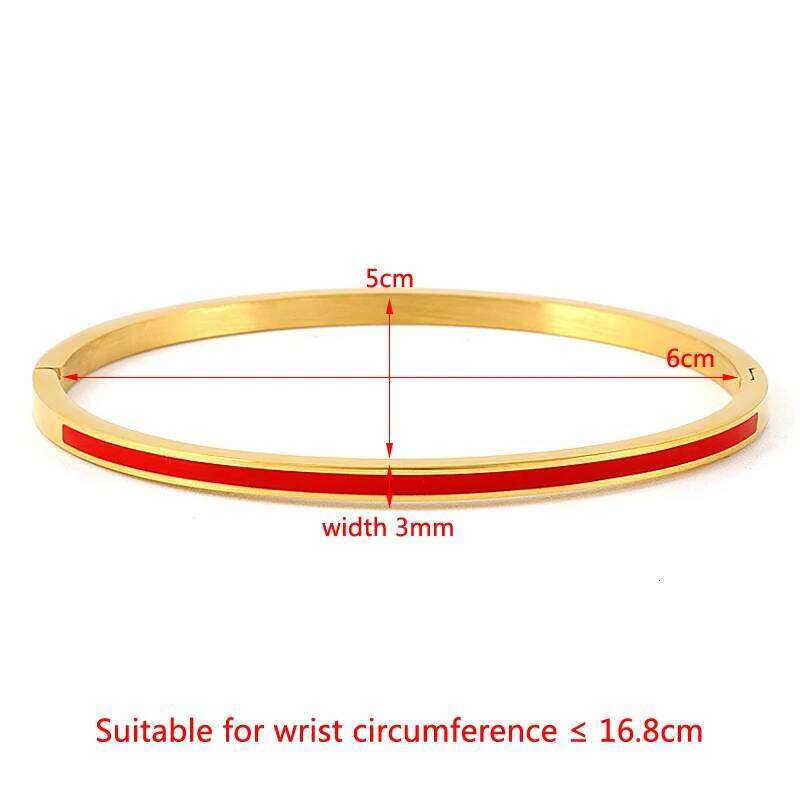 3mm Thin Colorful Orange Enamel Bracelets for Women Party Fashion Bangles 361L Stainless Steel Jewelry 7 Color Z260123