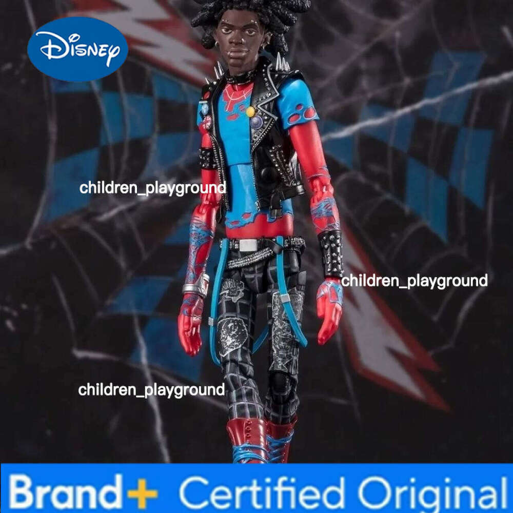 Disney 16cm CT MARVEL Across the SpiderVerse Spider Punk Hobby Anime Collection Action Figures Mobile Handheld Toy Model Ornament Gift H260123