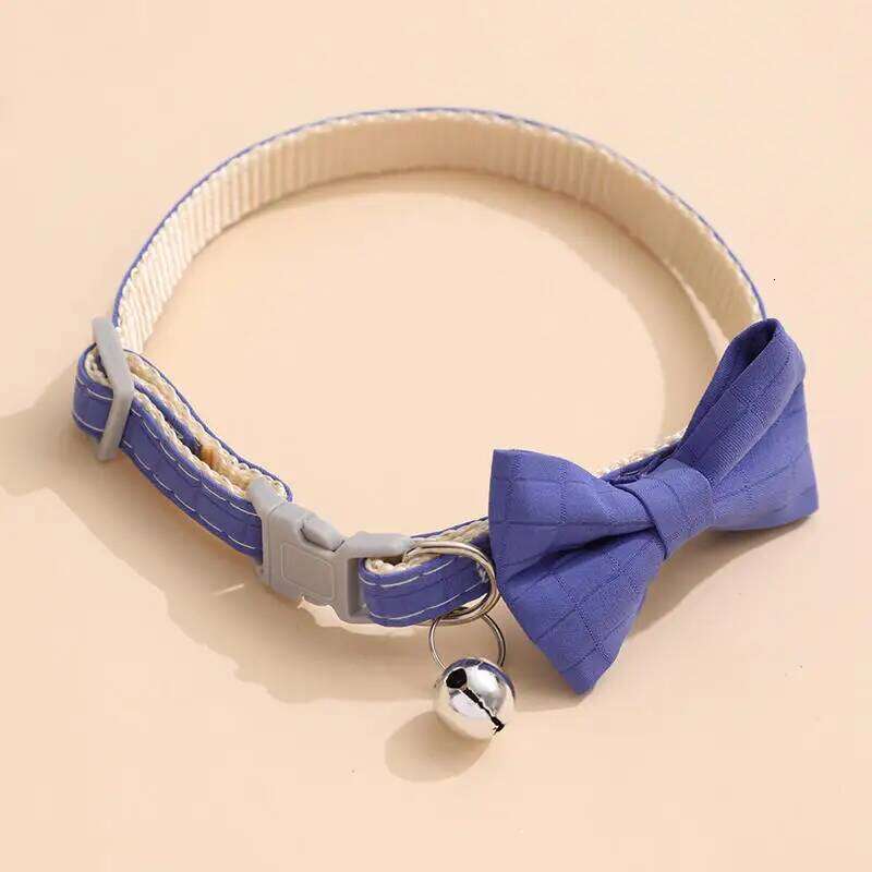 Solid Color Bowknot Puppy Chihuahua Adjustable Cats Accessories Safety Bell Tie Bow Buckle Pets with Collar New
