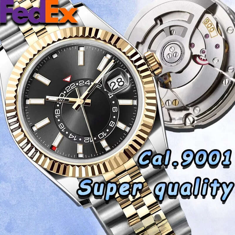 Mens Designer Watches Men Super Quality ZF Factory Top 42mm Cal.9001 9002 Automatic Mechanical Watch 904L Stainless Steel Sapphire Glass Waterproof World Timing