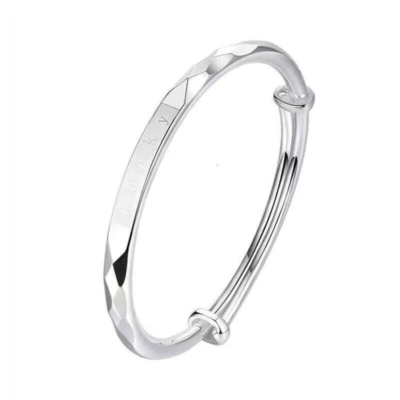 925 Sterling Silver For Women Charm Jewelry Lucky Bracelet Push Pull Adjustable Z260123
