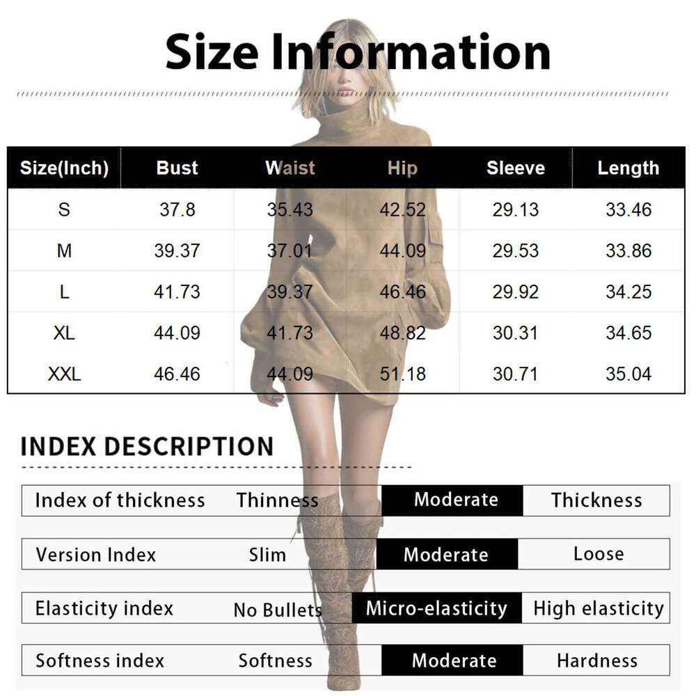 Autumn Retro Solid Suede Mini Short Dresses Sexy Turtleneck Slim Woman Pullover Dress Winter Long Sleeve Pockets Female Clothing C260123