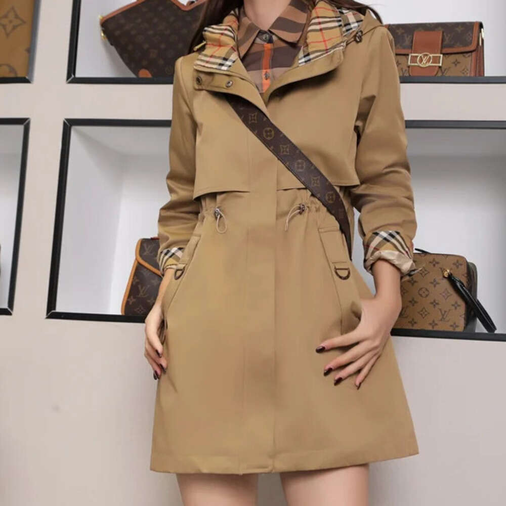 Noble Temperamen Commuting Versatile Luxury Outerwears Fashionabl Coats Hooded Women Jackets Windbreaker Clearance Trench coat