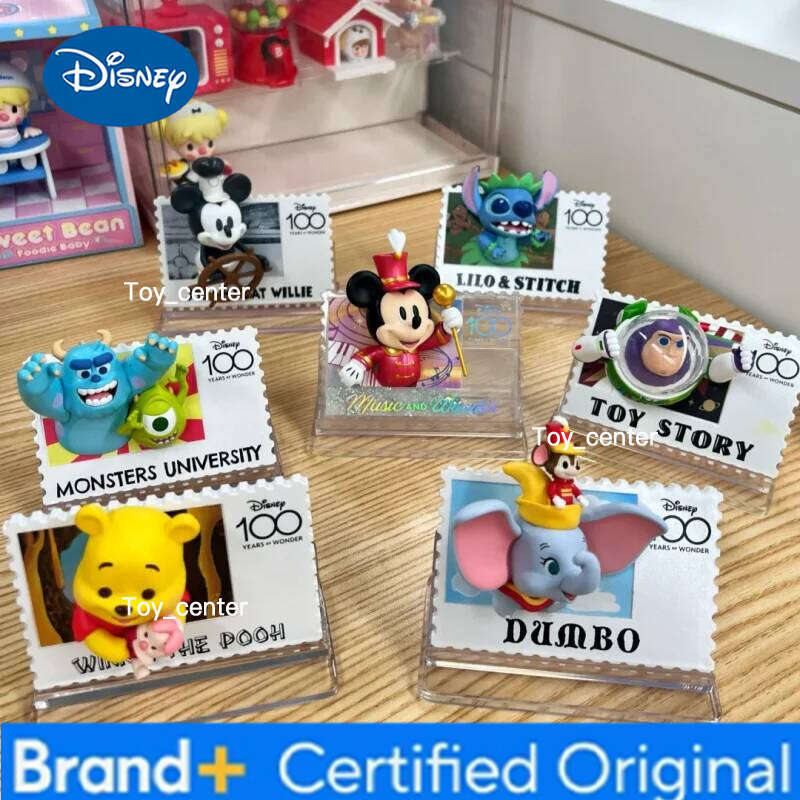 Disney Hot Miniso Retro Stamp Mystery Box Collectibles Vintage Inspired Fridge Magnets & Desk Figures Gift Set For Fans H260123
