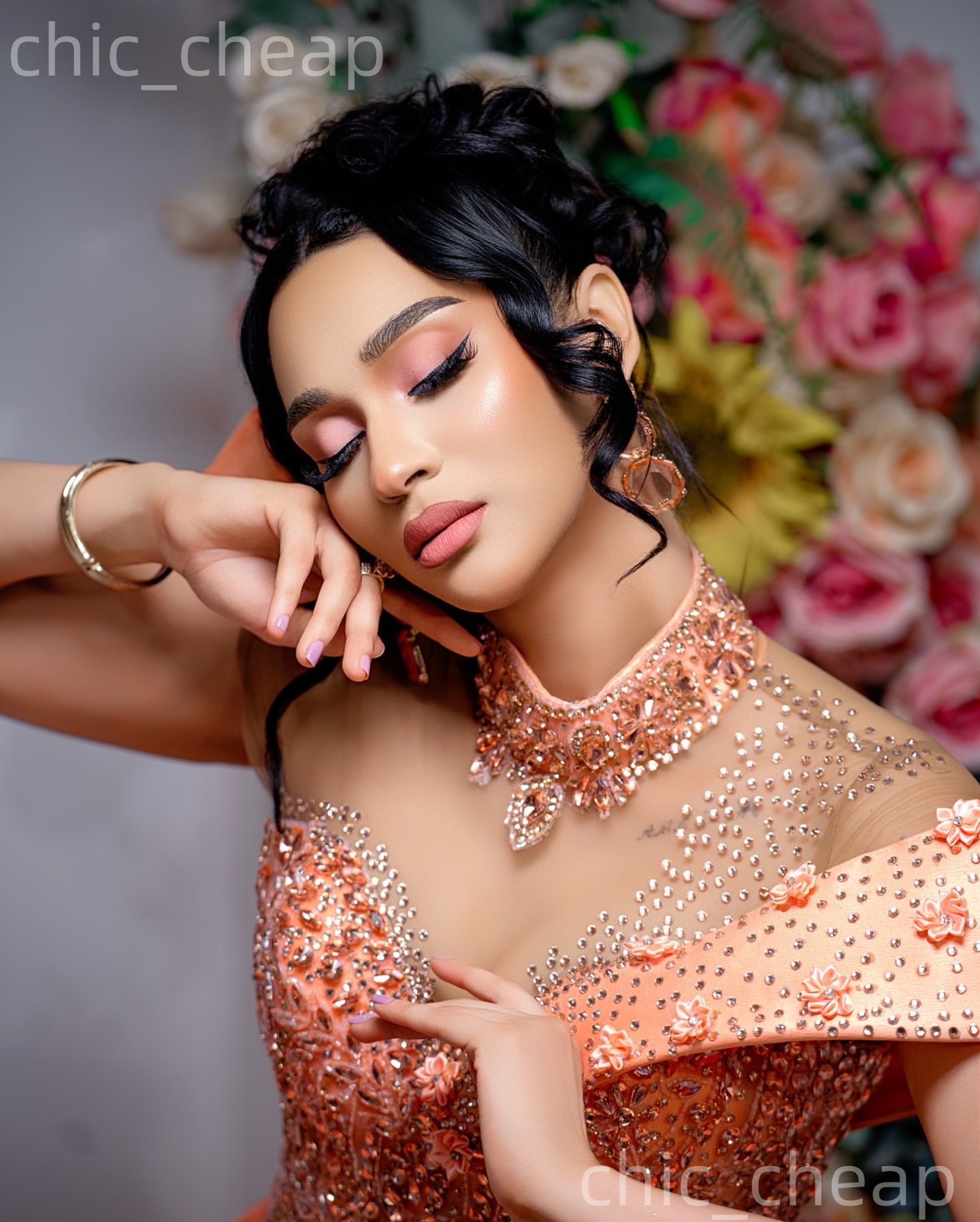 Aso Ebi Coral Sheath Prom Dresses 2026 Flowers Crystals Satin Detachable Train Evening Formal Party Second Birthday Reception Gowns Dress For Special 