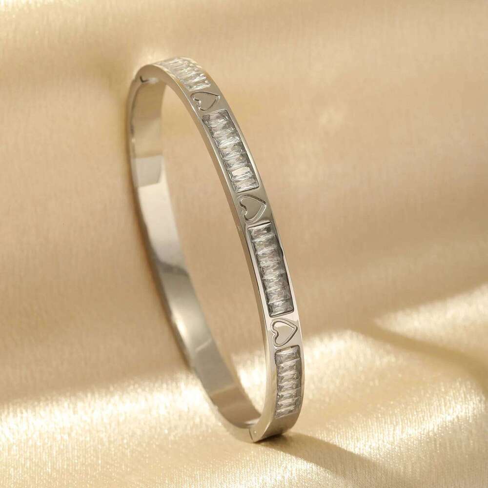 ZAKOL Stainless Steel Heart Inlaid Zirconium Fashion Women's Couple Holiday Gift Bracelet Party Daily Jewelry Z260123