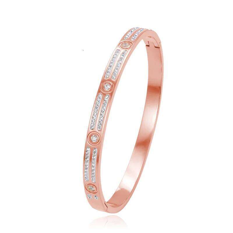 FYSARA Brand New Luxury Crystals Cubic Zirconia Bracelets Couple Luxuxy Jewelry Stainless Steel Bangles For Women Gift Z260123