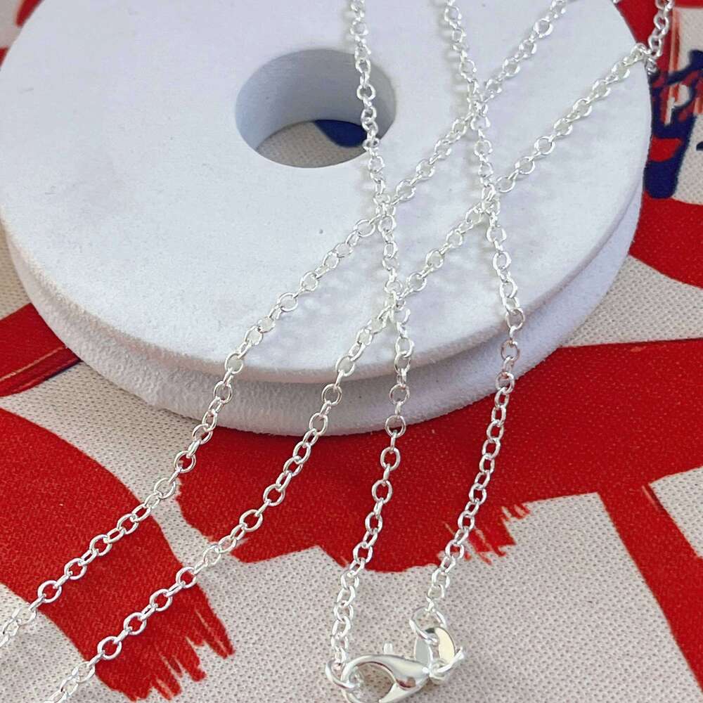 wholesale 5pcs/lot 925 Silver necklace,Fashion Men/Women DIY Jewelry Rolo Chain 1mm Necklace 16 18 20 22 24" Z260123