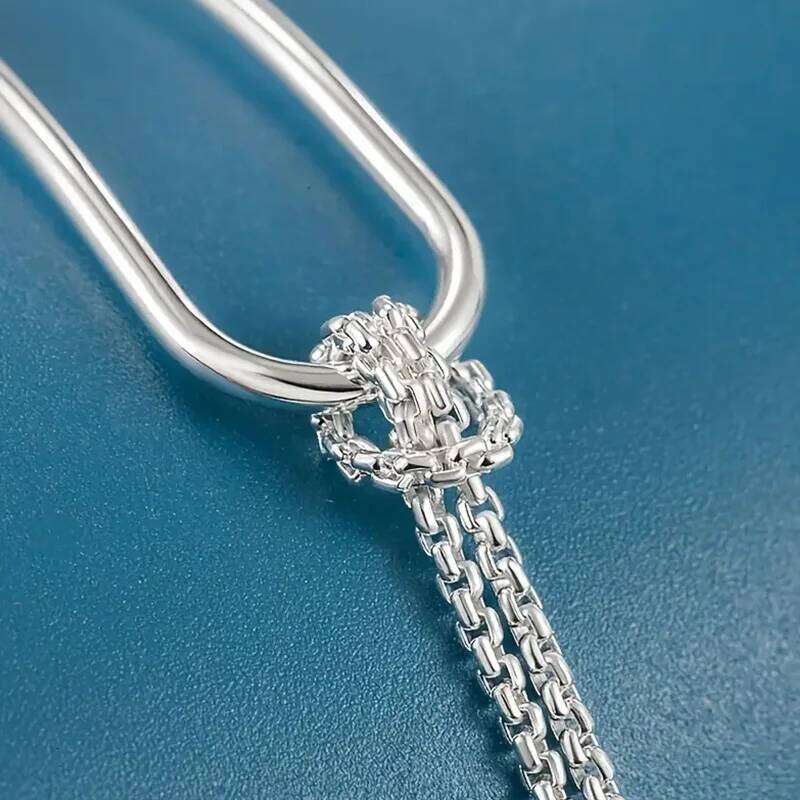 New S925 Silver Minimalist Geometric Collage Bracelet Women's Jewelry Exquisite Elegant for Birthday and Christmas Gifts Z260123