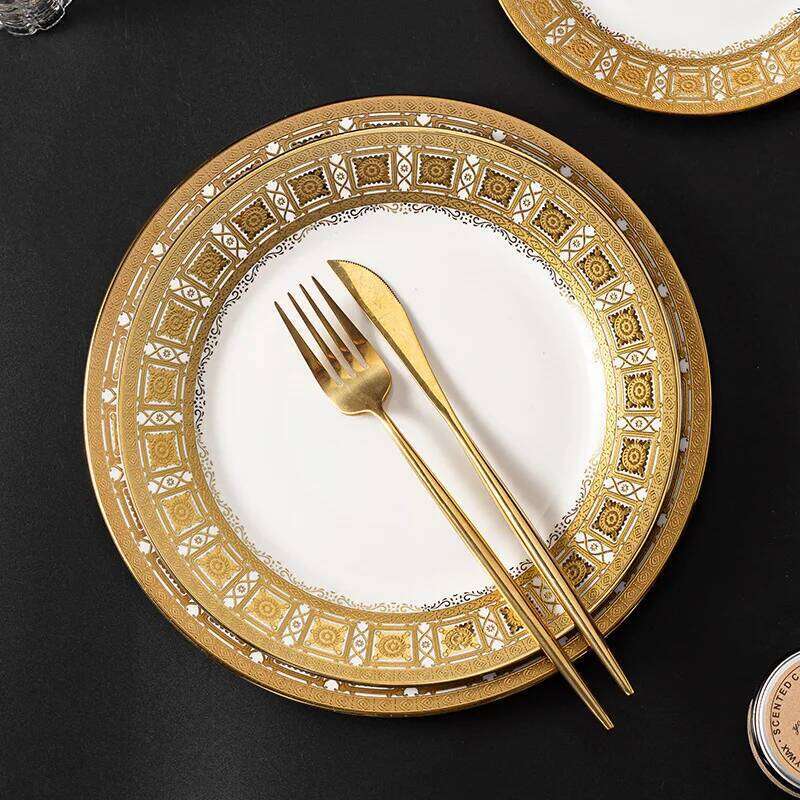 Nordic Light Luxury Court Style Phnom Penh Western Foodpastry Vegetable Simple Creative Restaurant Steak Plate Dried Fruit