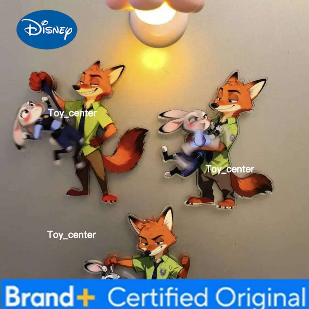 Disney Zootopia Fox Nick Judy Rotating Refrigerator Magnet Cute High Value Magnetic Small Decoration Gift for Friends Unique H260123