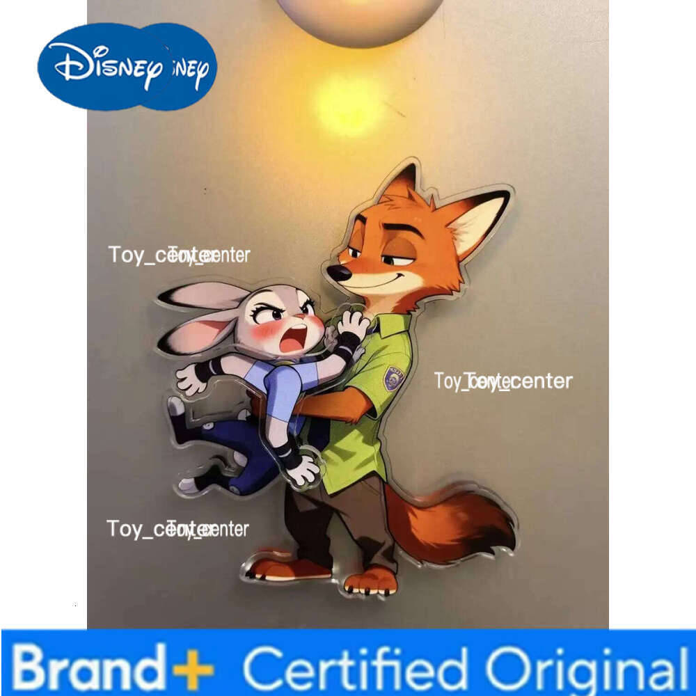 Disney Zootopia 2 Anime Peripherals Rotating Arm Refrigerator Sticker Rabbit Judy Figure Beat Fox Nick Sence Acrylic Funny Toys Gifts H260123