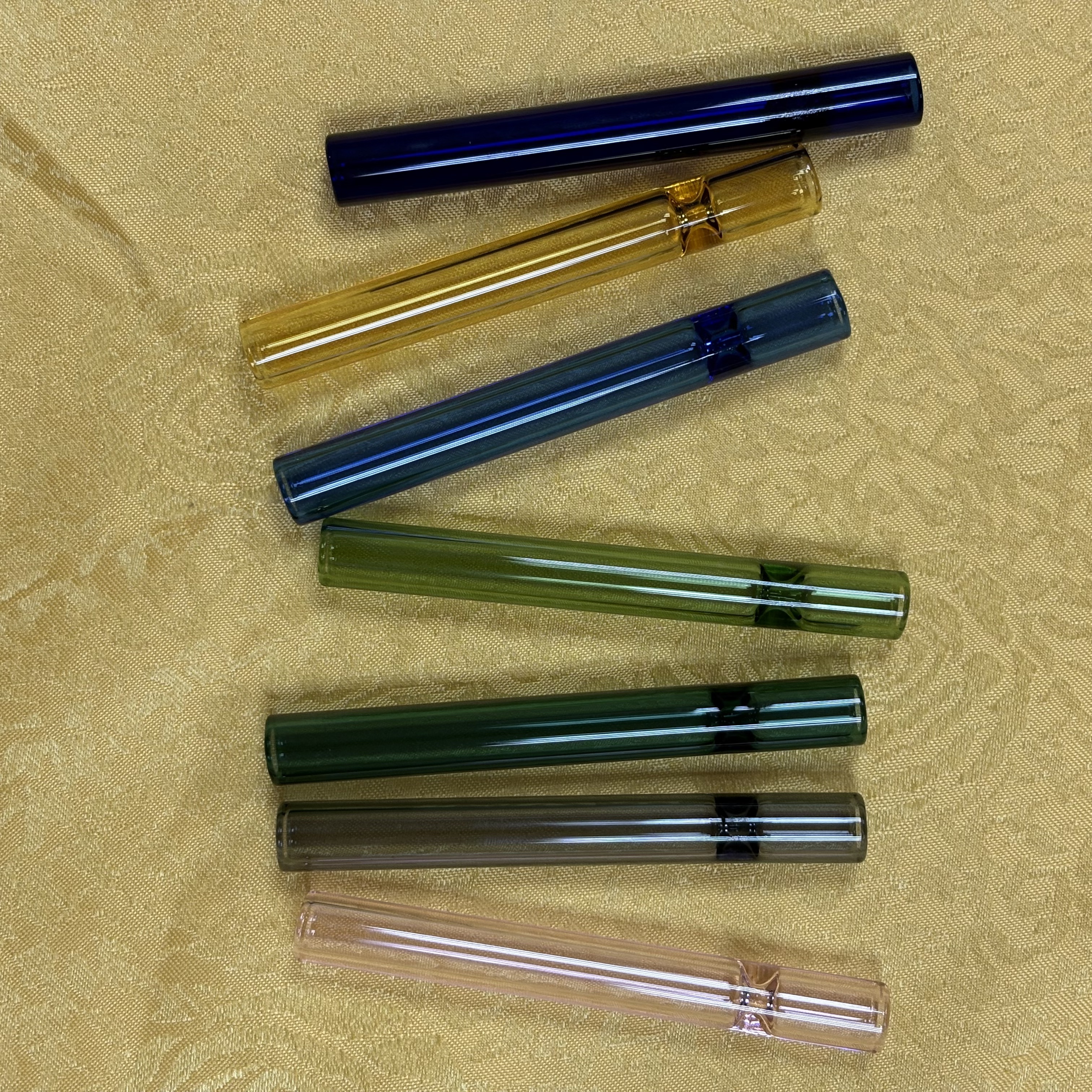 STOCK IN USA, 7pcs 4Inch Colorful Thick One Hitter Bat Glass Pipe Hookah Holder Steamroller Hand Pipes Filter For Tobacco Dry Herb Oil Burner Water, 3