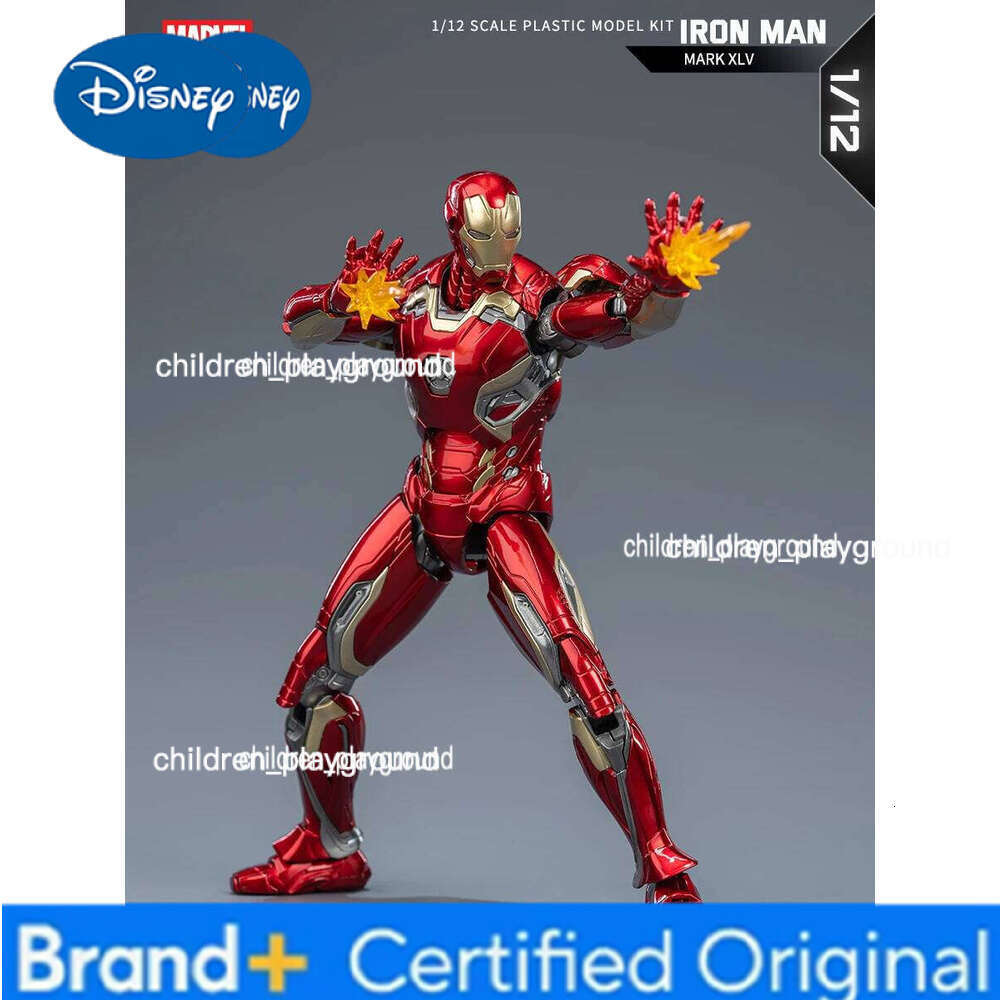 Disney Original Fondjoy Iron Man MK45 Model Kit 1/12 Infinity Saga Ironman Mark 45 Assembly ABS Joint Movable Kid Toy Customized Gift H260123