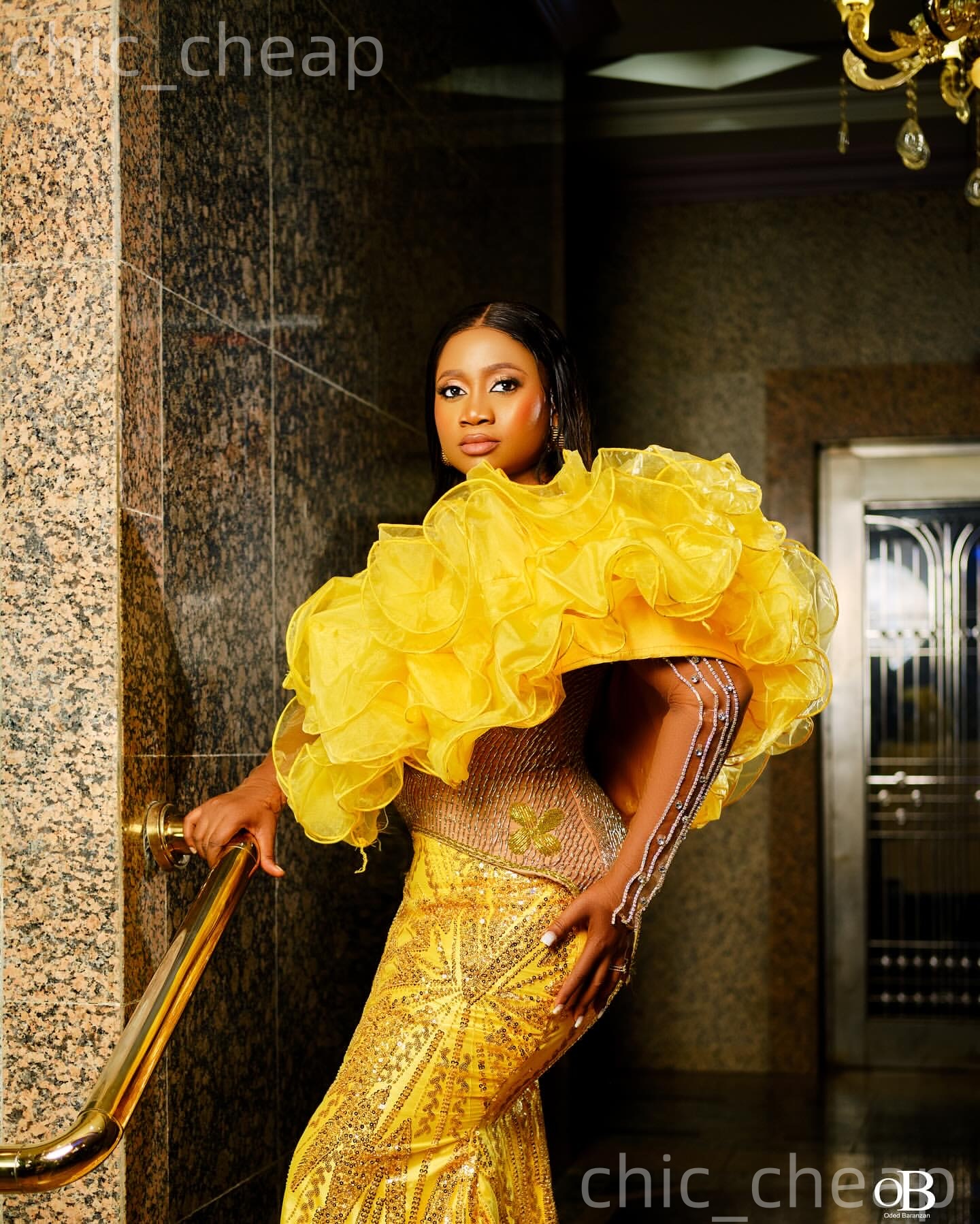 Aso Ebi Yellow Mermaid Prom Dresses 2026 Illusion Beaded Tiers Sequined Evening Formal Party Second Birthday Reception Gowns Dress For Special Occasio