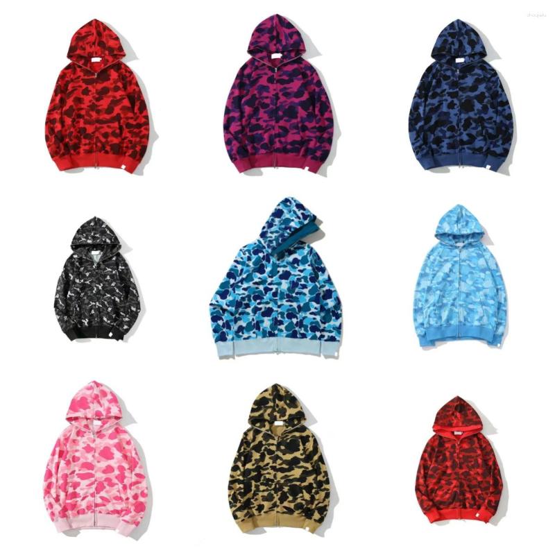 Designer Men's Hoodies Fashion Casual Camouflage Printed Jacket Men Women Spring Autumn Loose Couple Sleeve Zipper American Trendy Coat