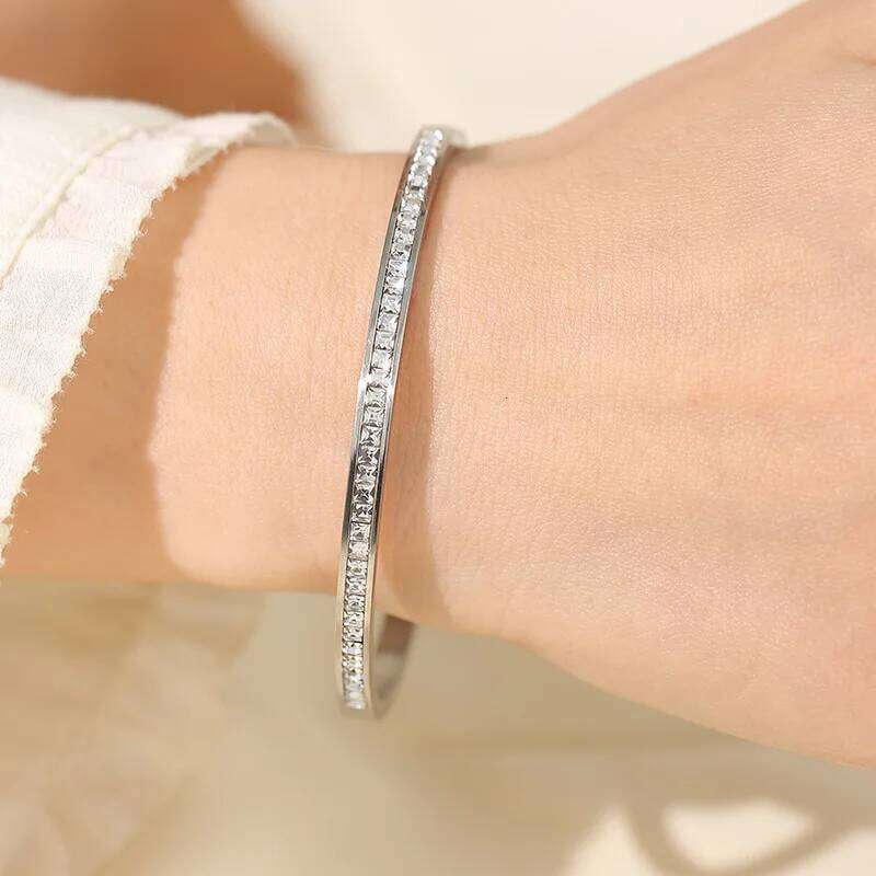 Zircon Bracelet For Stainless Steel Jewellery Women Fashion Jewelry Accessories Z260123