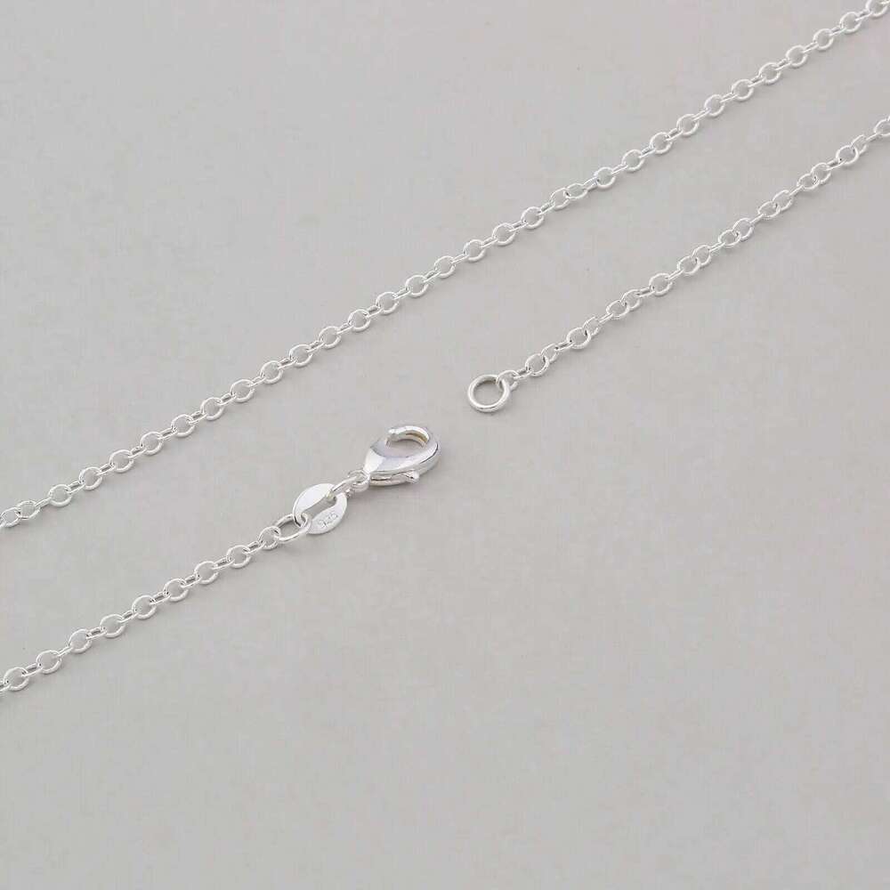 wholesale 5pcs/lot 925 Silver necklace,Fashion Men/Women DIY Jewelry Rolo Chain 1mm Necklace 16 18 20 22 24" Z260123
