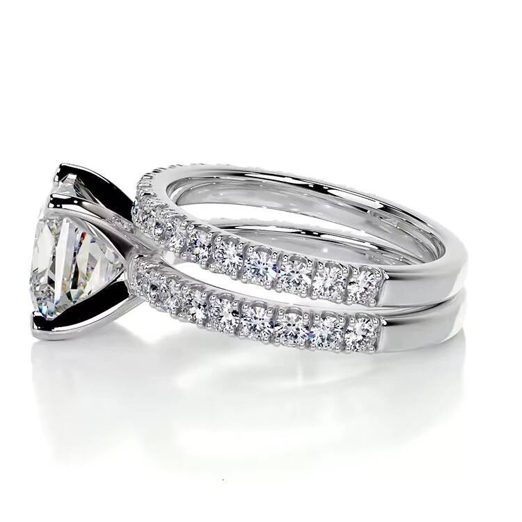 SGARIT Moissanite Jewelry 10K Gold GRA 2CT Princess Cut Moissanite Ring Set Engagement Moissanite Diamond Bridal Ring Set