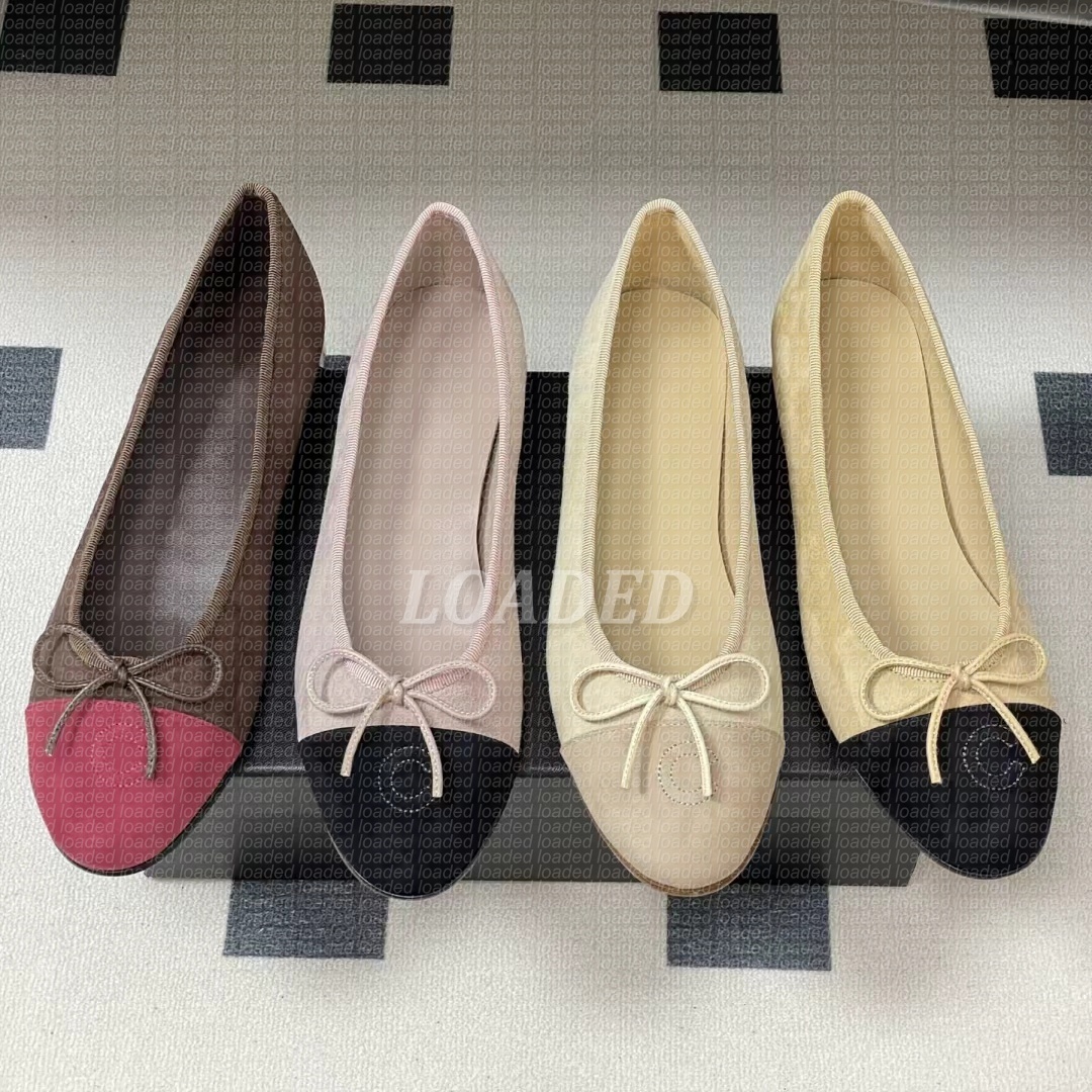 New ballet flats Shoes Luxury designer shoes women Woman Leather Black Quilted Ballet Flats Bow-knot Loafers High Quality Ladies flats 35-43 gbh