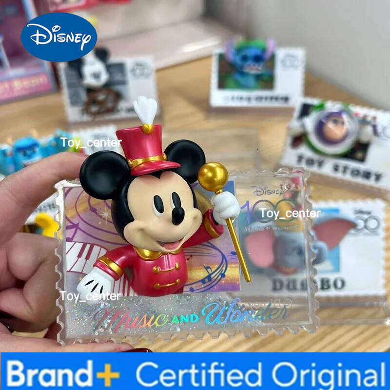 Disney Genuine Anime Mickey Anniversary Retro Stamp Blind Box Fridge Magnet Collection Decoration Birthday Gift H260123