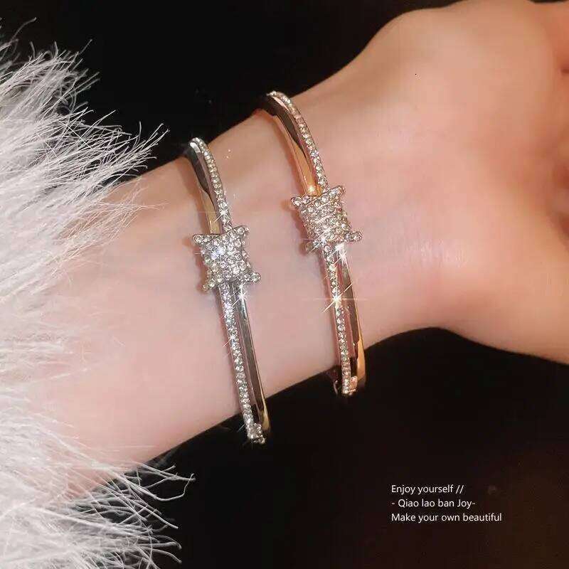 Luxury Zircon Bracelet Bangle With Sparkling Rhinestone For Women Stackable Layered Jewelry Z260123