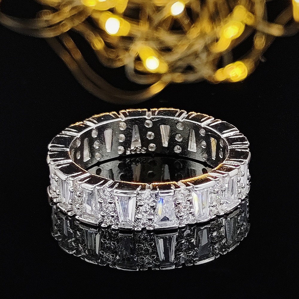 infinity ring S925 Sterling Silver Micro pave Moissanite Engagement Wedding Band Rings for women Party JewelryL251022