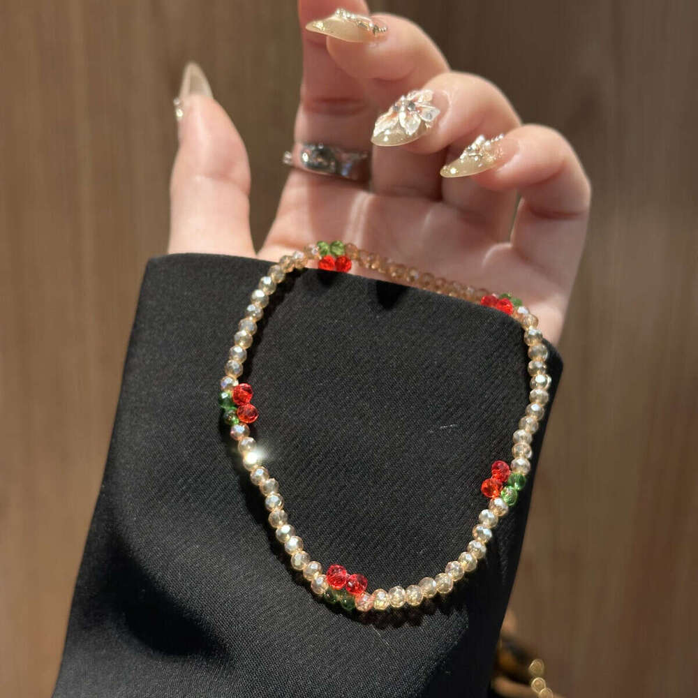 Bracelet Sterling Silver Plated Cubic Zirconia Cherry Design Adjustable Chain for Daily Wear and Special Occasion Gift High Quality Texture