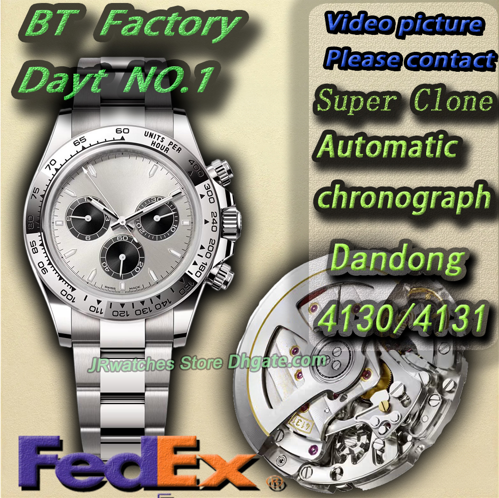 Dandong Movement 4130/4131 BT Factory Luxury Men's Sports Chronograph Automatic Mechanical Watch 904L Stainless Steel Luminous 100M Waterproof Sapphire Glass