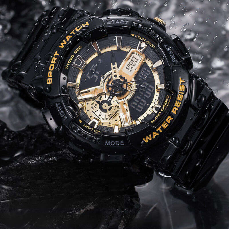 Foreign Trade Factory Direct Multifunctional Fashion Sports Casual Shockproof Luminous Versatile Dual Display Electronic Watch Source