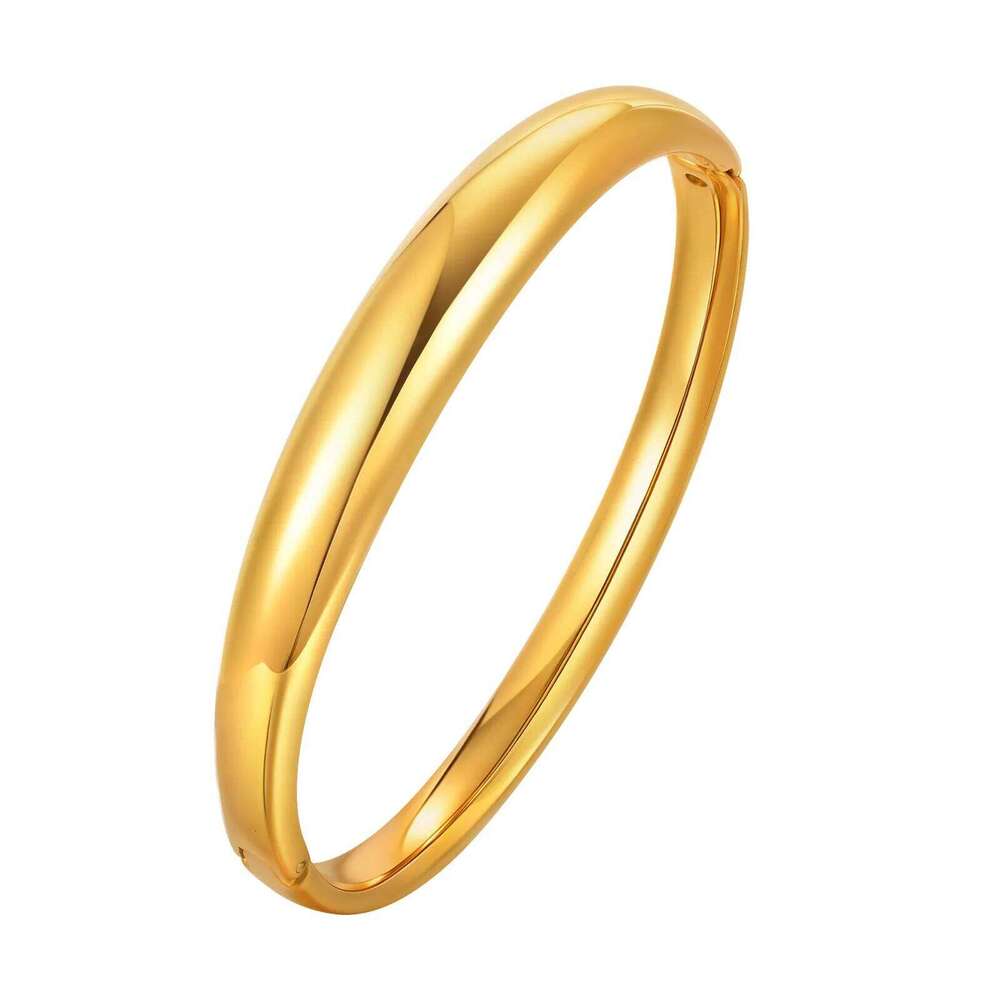 High Quality Oval Openable Bangle Bracelet for Women,18K Gold Plated Stainless Steel Smooth Bracelets,Trendy Jewelry Gifts Z260123