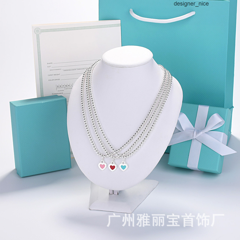 designer strands luxury jewelry for men women gold silver woman t brand enamel polka dot heart necklace cnc steel letter pendan tiffamy and co tiffanyx tiffanies AY7E